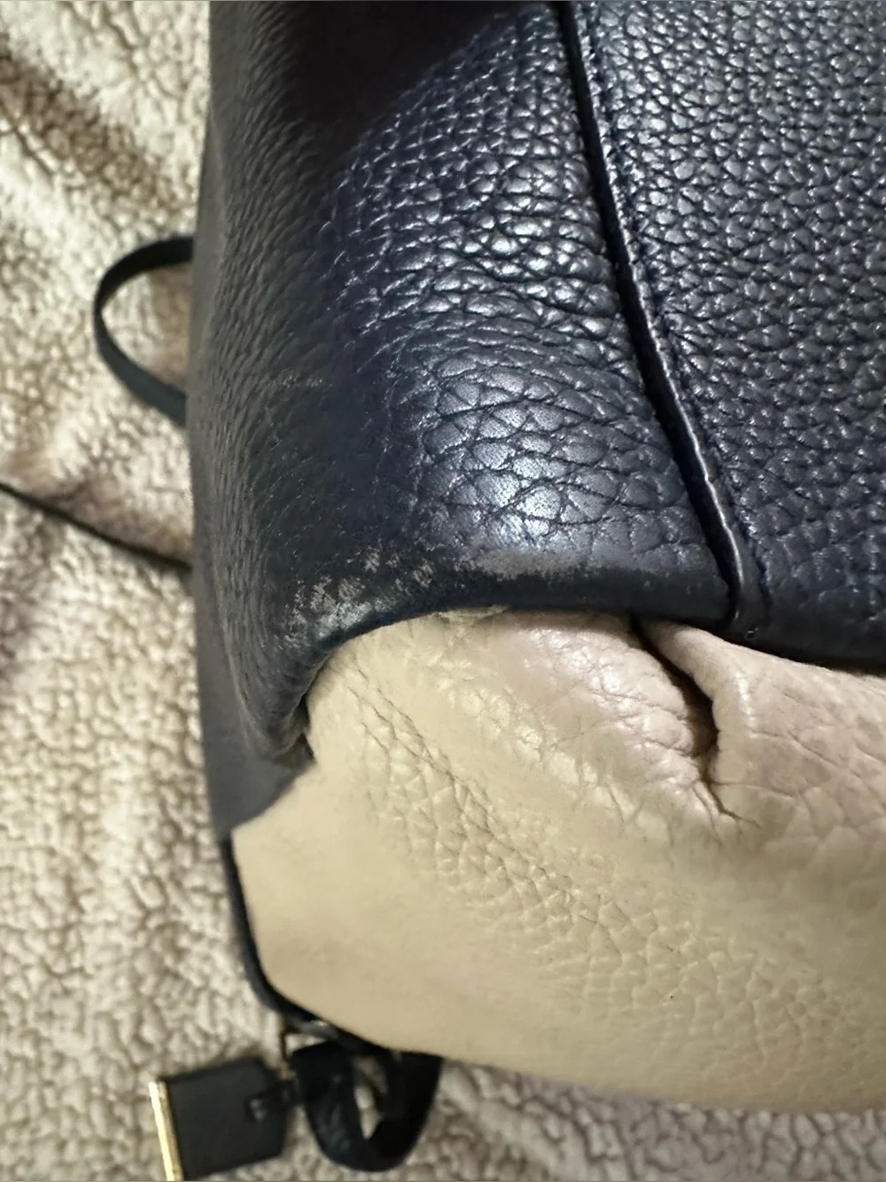 Kate Spade Brandy Holden Street Two-Tone Purse Blue Cream Leather Bag (see phot)